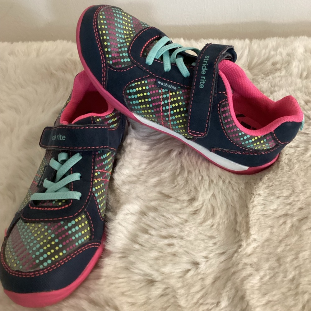 Stride Rite Pink and Blue Sneakers with Mesh Upper